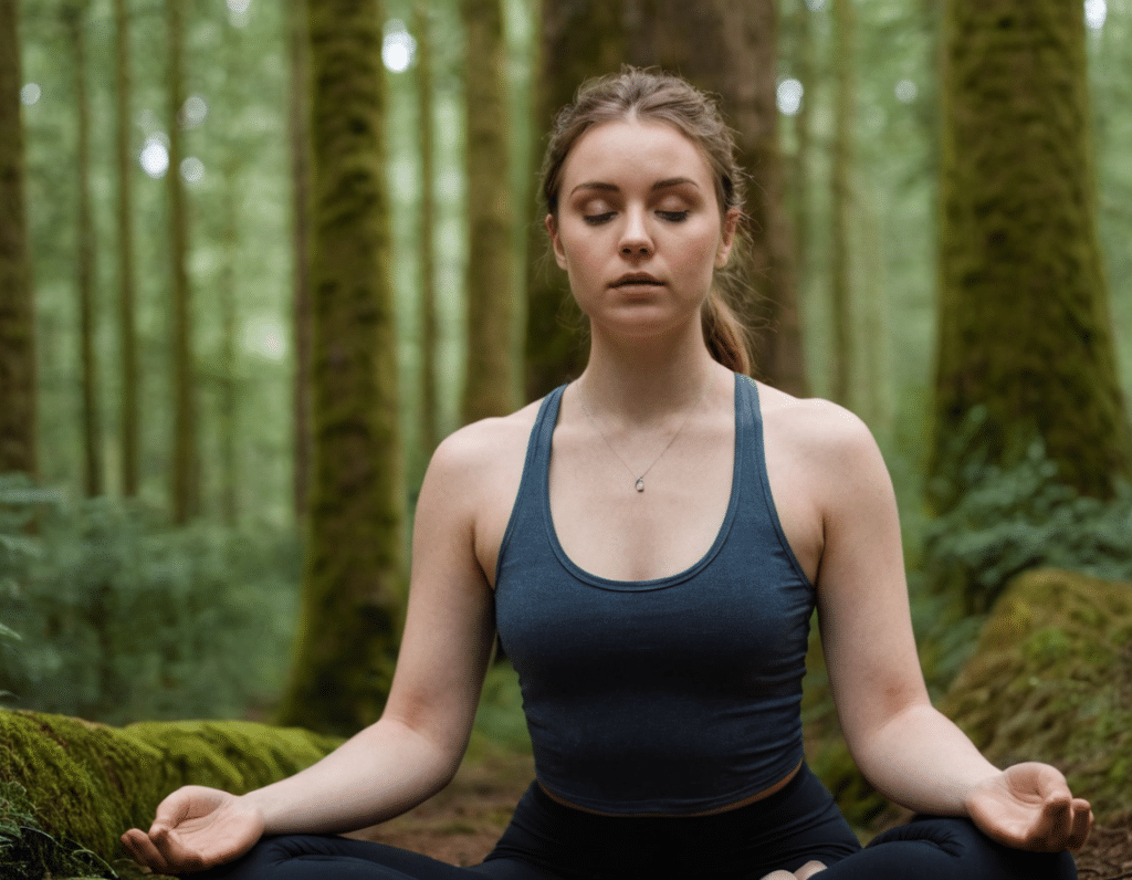 Girl Meditation in the forest