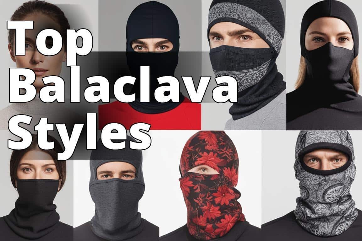 A collage of different balaclava face masks from the article