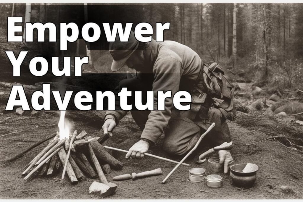 An image of a person building a fire in the wilderness