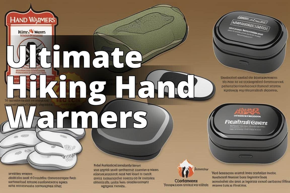 The featured image should contain a variety of hand warmers suitable for hiking