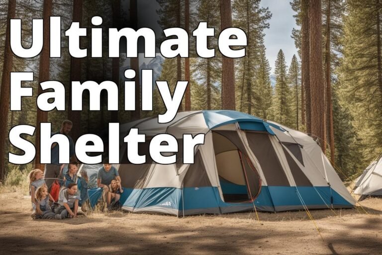 An image of a large family camping in front of the Canvas Base Camp Tent by TETON Sports