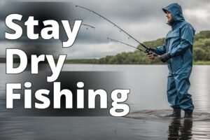 An image showcasing a person wearing a waterproof fishing rain suit in action