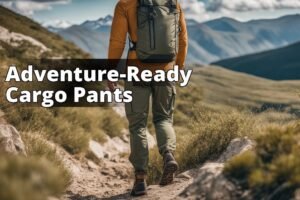 An image showing a male hiker wearing cargo pants on a mountain trail